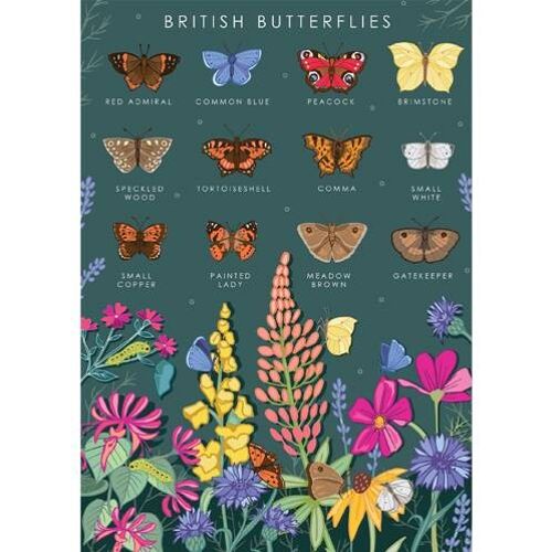 Greetings card "British butterflies" 12x17cm (HOG57AS61)