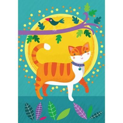 Greetings card "Cat" 12x17cm (HOG57ES07)