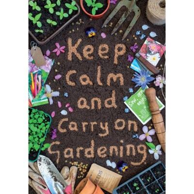 Greetings card "Keep Calm & Carry on Gardening" 12x17cm (HOG57SM80)