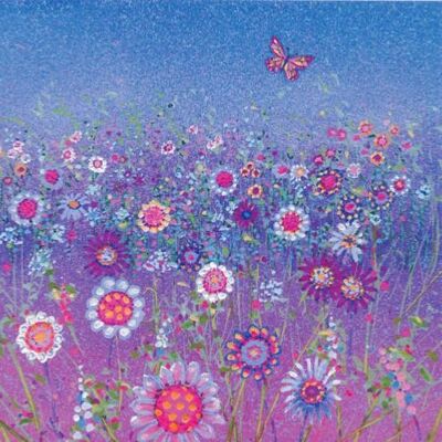 Greetings card butterfly in meadow 16x16cm (HOGHM118)