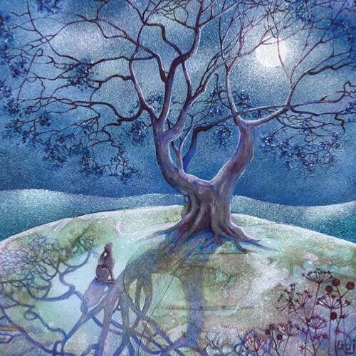 Greetings card "The Moonlit Hare" 16x16cm (HOGHM133)