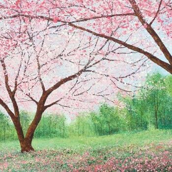 Carte de voeux "Sous les cerisiers en fleurs" 16x16cm (HOGRT122) 1