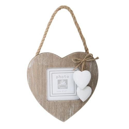 Hanging heart frame with 2 white hearts (HWPAA30)
