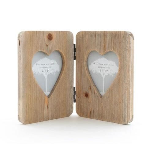 Wooden Heart Rustic Photo Frame (HWPBA40)