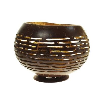 Coconut bowl gold colour lacquer inner 10x8cm (ID13)