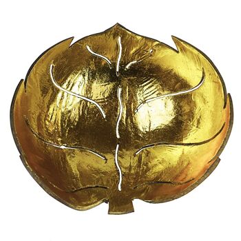 Bol coco intérieur laqué couleur or, motif lotus (ID34) 3
