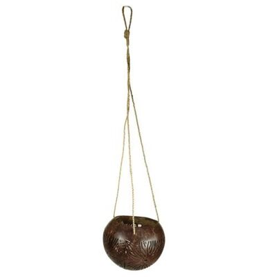 Coconut hanging planter/light holder 13x10cm (ID48)