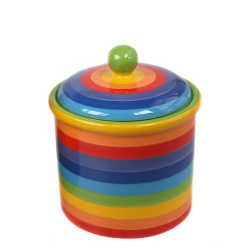 Rainbow ceramic storage jar, 11x14cm (JCJU801)