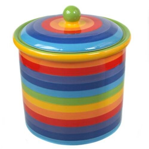 Rainbow ceramic storage jar, 15x18cm (JCJU802)