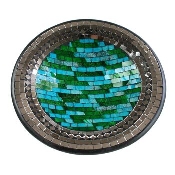 Bol, mosaïque, 30cm turquoise avec miroirs (JCQER19703) 4
