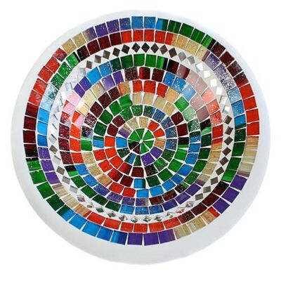 Bowl, mosaic, 30cm rainbow colours (JCQER19704)