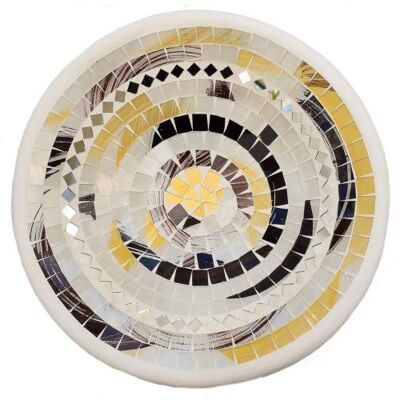 Bowl, mosaic, 28cm white/brown (JCQER200)