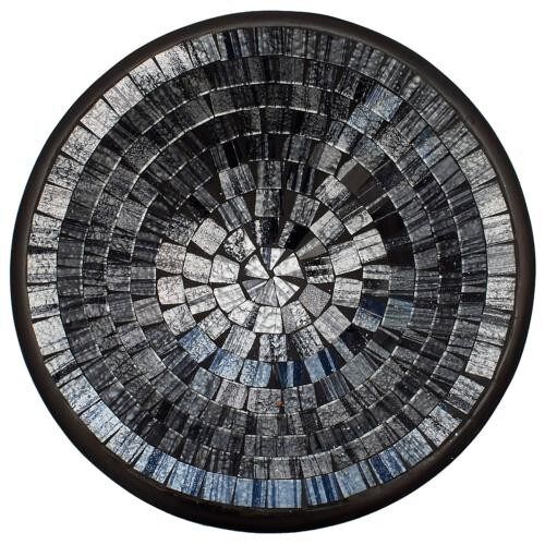 Bowl, mosaic, 28cm grey glitter effect (JCQER201)