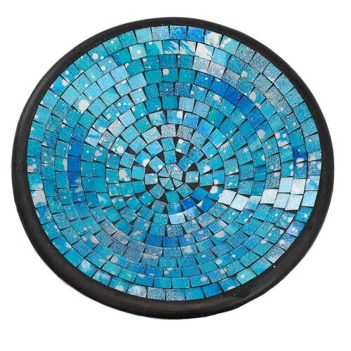 Bowl, mosaic, 29cm turquoise (JCQER202)