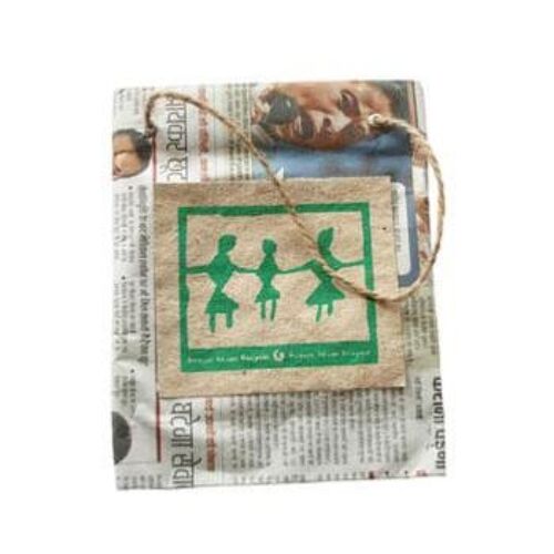 Gift bag recycled newspaper 10 x 15cm height (JUG029)