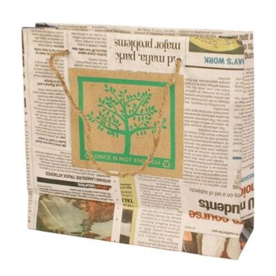Gift bag recycled newspaper (JUG030)
