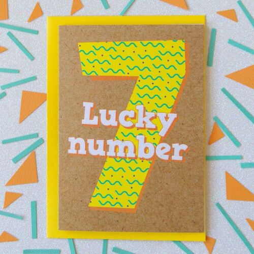 7th Birthday Card | Lucky Number Seven