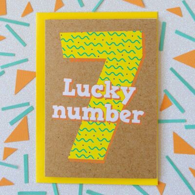 7ma tarjeta de cumpleaños | Número siete de la suerte