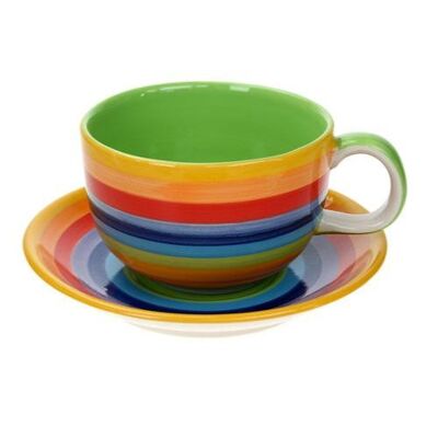 Rainbow cup and saucer large (KCAU800)