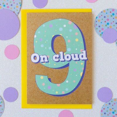 9. Geburtstagskarte | Auf Wolke sieben