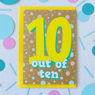 10ème carte d'anniversaire | Dix sur dix