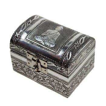 Coffre à bijoux/bibelots en aluminium, Bouddha, 9x6x6cm (KR011) 2