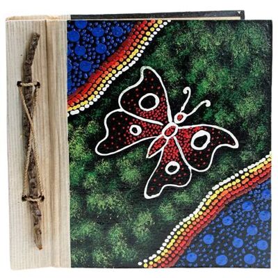 Notebook Aboriginal design butterfly, 20x20cm (LF1901)