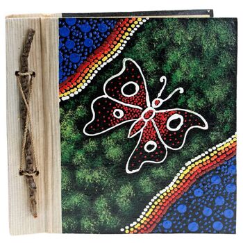 Carnet design papillon aborigène, 20x20cm (LF1901) 2