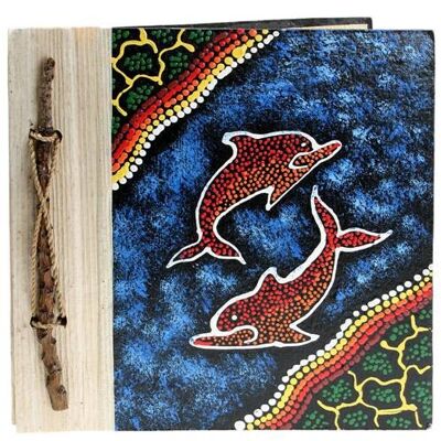 Notebook Aboriginal design dolphins, 20x20cm (LF1906)