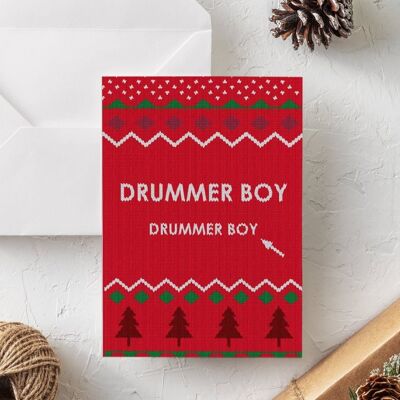 Cartolina di Natale divertente | Piccolo batterista