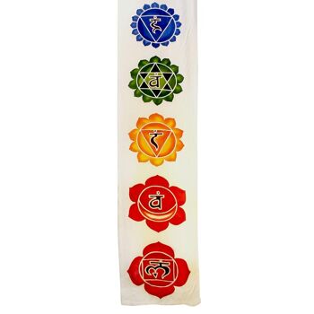 Bannière suspendue, symboles Chakra sur blanc (MBC30) 4