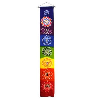 Hanging banner, Chakra symbols on rainbow colours (MBC31)