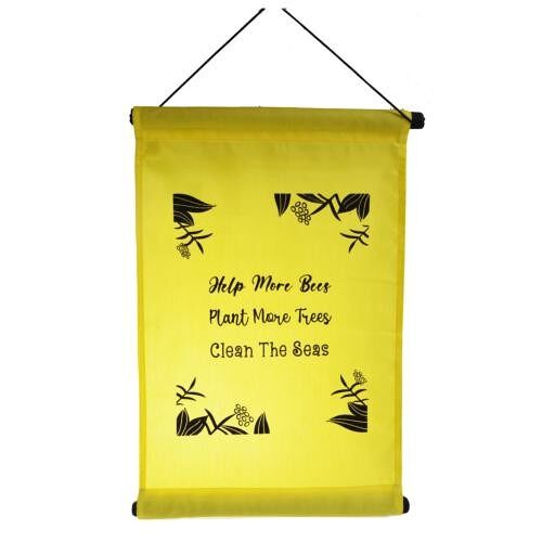 Hanging banner Help More Bees, yellow 27x40cm (MBC41)