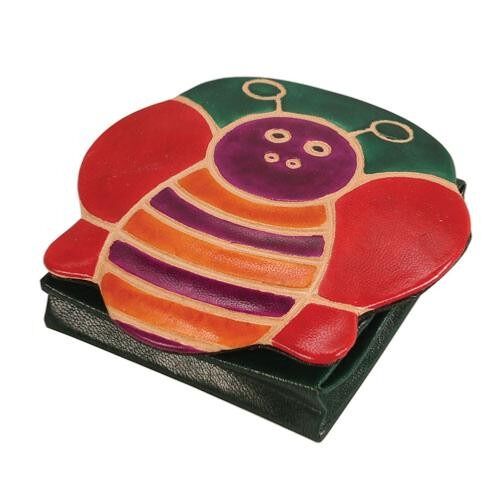 Leather coin purse bee (MKS1603)