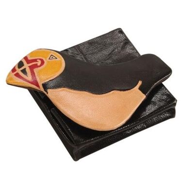 Leather coin purse puffin (MKS1606)