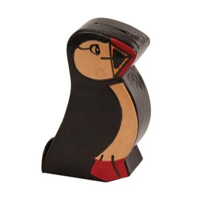 Leather money box puffin (MKS1607)