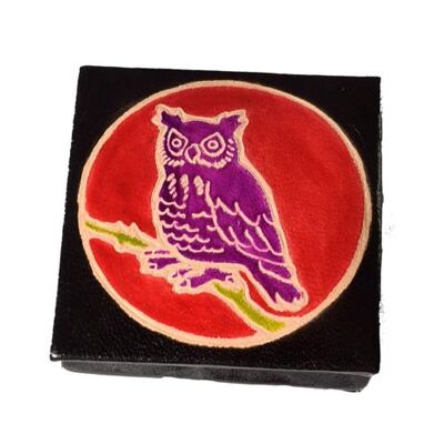 Leather coin purse owl (MKS2105)