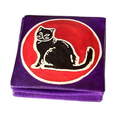 Leather coin purse cat (MKS2109)