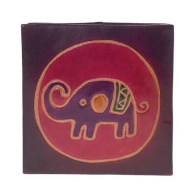 Leather coin purse elephant (MKS2110)