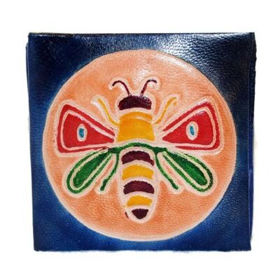 Leather coin purse bee (MKS2112)