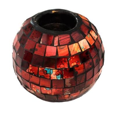 T-lite holder, mosaic, 10cm height red (MOS2082)