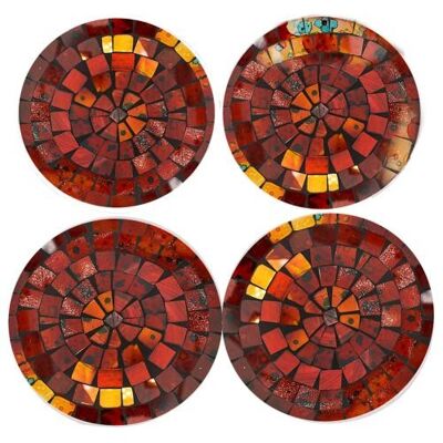 4 coasters, mosaic, height red (MOS2083)