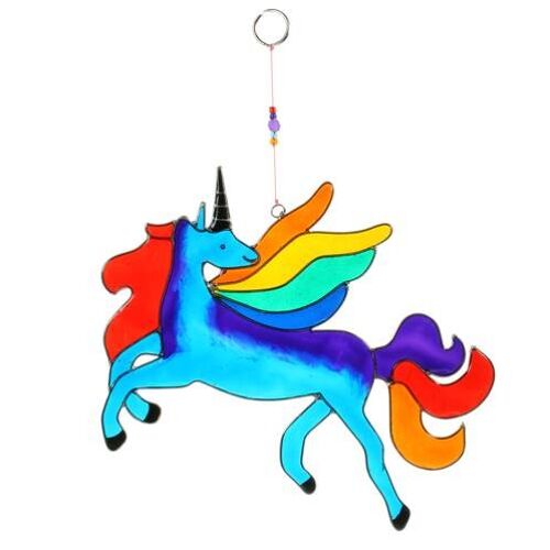 Suncatcher unicorn rainbow 22x17cm (MRS008)