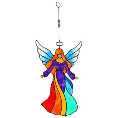 Suncatcher angel open arms rainbow 11x18cm (MRS026)