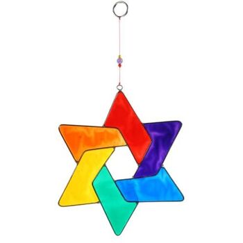 Arc-en-ciel hexagramme en forme d'étoile Suncatcher (MRS035) 1