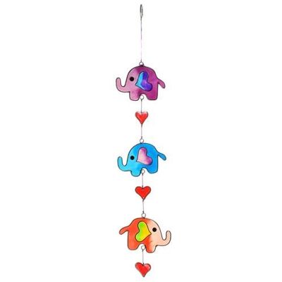 Suncatcher 3 elephant multicoloured 8x34cm (MRS091)