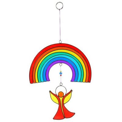 Suncatcher angel under rainbow 16x20cm (MRS096)