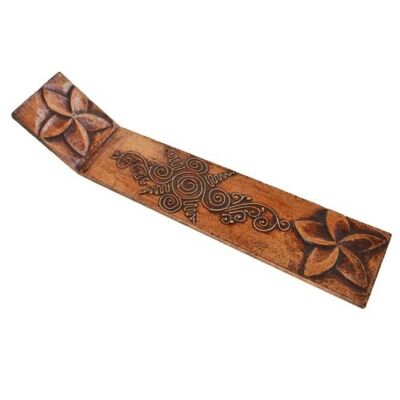 Incense holder flower eco-friendly mango wood 27x4.5x5.5cm (MSBOX09)