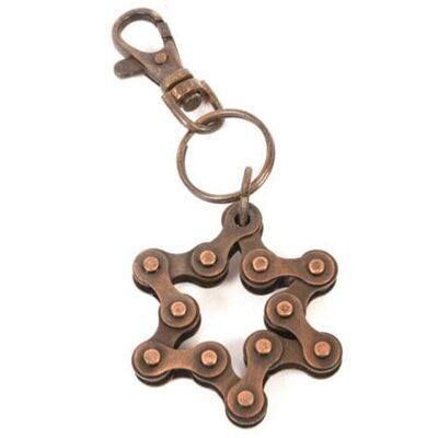 Keyring recycled bike chain star (NA0038)