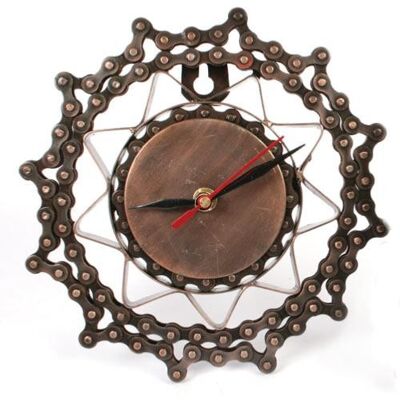 Clock 18cm diam recycled bike chain (NA0102)